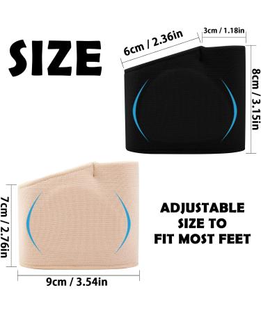 2 Pair Soft Gel Metatarsal Pads for Ball of Foot Pain Relief - Men & Women - Black & Beige - Buy Online on SooperMarket.com