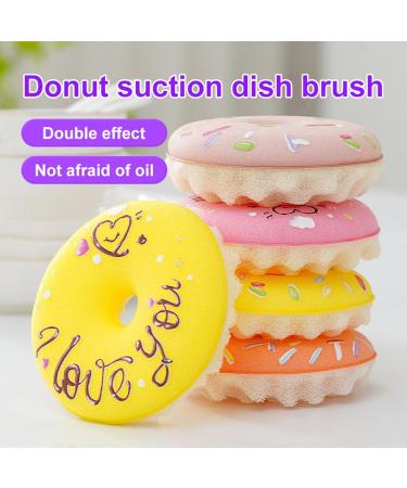 2/3/4PcsDish Sponge with Suction Cup Quick Drainage Cleaning Sponge Donut Sponge with Suction Cup Non-Scratch Quick Drainage Sponge C - Buy Online on SooperMarket.com