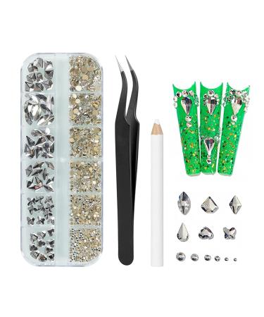 MAEXUS Rhinestones Nail Art (White)