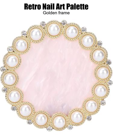 Cosmetic Nail Mixing Palette Color Mixing Nail Art Tips Display Plate Nail Art Display Board Nail Art Palette Drawing Painting Dish Manicure Nail DIY Mixing Holder Tool for Nail(golden foundation) - Buy Online on SooperMarket.com