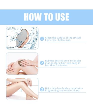 Crystal Hair Eraser - Painless Exfoliation Hair Remover for Men & Women | Fast & Easy Hair Removal Tool for Arms, Legs, Back, Chest | Soft, Smooth, Silky Skin | Rose Gold - Buy Online on SooperMarket.com