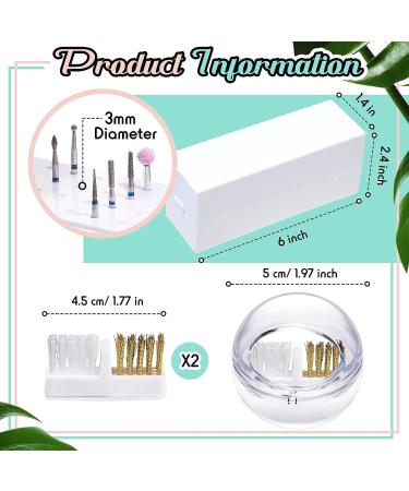 Suclain 4 Pcs Nail Drill Bit Cleaner Brush & Holder - Steel Wire & Nylon Brush, 2 Replacement Brushes, Display Organizer - 48 Holes for Home or Salon - Buy Online on SooperMarket.com