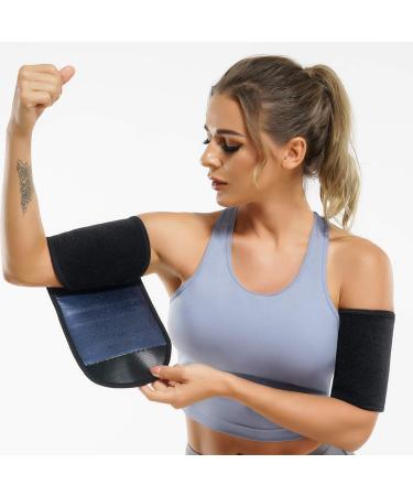 Wonderience Arm Trimmers for Women Pair Sauna Sweat Arm Shaper Bands Adjustable Arm Trainer Toner Sleeves for Sports Workout Blue One Size