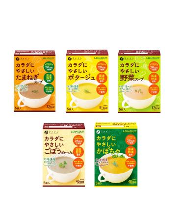 5-Flavor Soup Set (Corn Soup/Onion Soup/Pumpkin Potage/Burdock Potage/Vegetable Soup) 5 bags per box