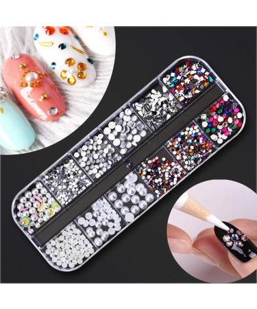 Kalolary Nail Art Kit with Butterfly Sequins, Dried Flowers, Foil, Shavings, Rhinestones, Tweezers, and Picker Pencil - DIY Female Nail Decoration - Buy Online on SooperMarket.com