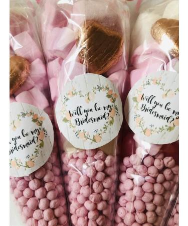 Baking Friends Will You Be My Bridesmaid Wedding Sweet Candy Cones Sweets Party Gift Cone Bags Filled Favour Bag Bridal Party Gift (6 Cones) - Buy Online on SooperMarket.com