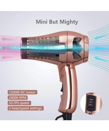 Travel Hair Dryer with Diffuser - Dual Voltage 1200W Compact Blow Dryer for Adults & Kids | Lightweight & Foldable with EU Plug - Buy Online on SooperMarket.com