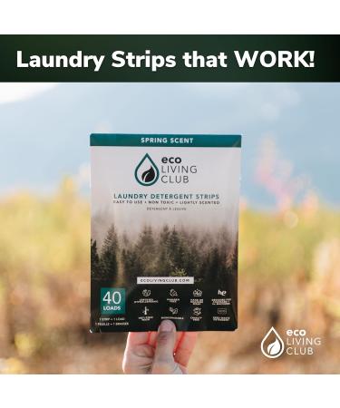 Eco Living Club Laundry Detergent Sheets Hypoallergenic Eco-Friendly Biodegradable Plastic Free Paraben and Cruelty Free Travel Friendly Eco-strips (40 Load) (Spring Scent) - Buy Online on SooperMarket.com