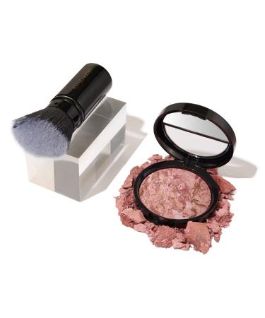 LAURA GELLER NEW YORK Baked Blush-n-Bronze 2-in-1 Bronzer Blush  Rose Bronze - Retractable Angled Kabuki Brush Rose Bronze + Retractable Angled Kabuki Brush