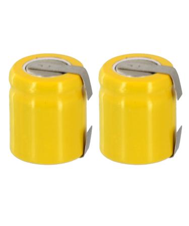 2x Exell 1/3AA NiCD 200mAh 1.2V Flat top Rechargeable Battery with Tabs