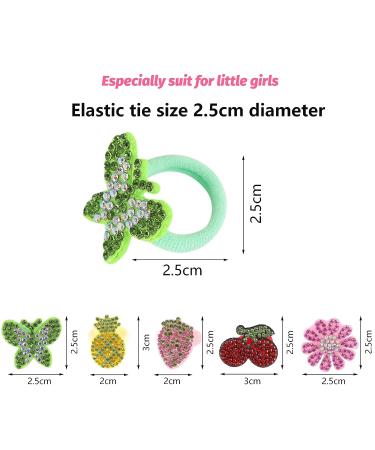 Fishdown 30 Pcs Glitter Hair Ties for Girls - Sparkly Ponytail Holders for Toddlers with Rhinestone Sequin Designs - Cute Cartoon Hair Accessories for Kids - Buy Online on SooperMarket.com