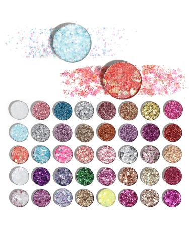 evpct CAKAILA 40 Color Glitter Eyeshadow Palette with Glue Gel - Sparkly Eye Makeup Palette for Women - Buy Online on SooperMarket.com
