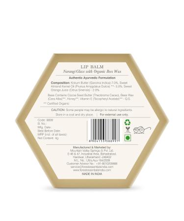 Buy Forest Essentials Luscious Lip Balm Narangi Glaze 4g - Hydrating Natural Lip Care for Soft Lips - Buy Online on SooperMarket.com