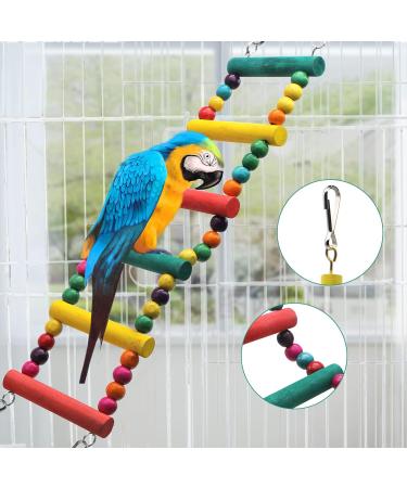 MQUPIN Bird Parrot Toys 12 Pack Budgie Toys Parrots Cage Toys Hanging Swing Climbing Shredding Perches Toys Ladders Sepak Takraw Parrot Bite Toy Cockatiel Toys for Parakeet Budgerigar M-7.9inch - Buy Online on SooperMarket.com