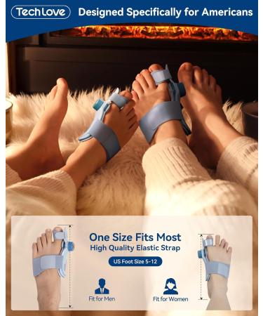 Tech Love Bunion Correctors for Women & Men Adjustable Knob Double Correction Toe Separator for Big Toe Relief Bunion Splints Hammer Toe Straightener with Silicone Pad Comfortable Effective (1PC) Blue - Buy Online on SooperMarket.com