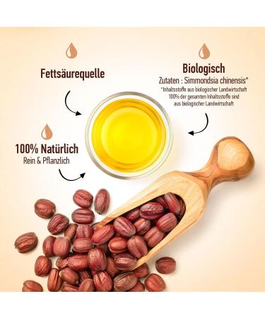 Jojoba Oil Organic 250 ml - 100% Pure Natural & Cold Pressed - Buy Online Internationally - Buy Online on SooperMarket.com