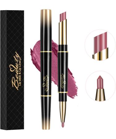 ChaneeHann 2-in-1 Lipstick & Lip Liner Set - Matte Waterproof Lip Liner Pencil and Lipstick Duo in Violet Shade for Girls - Buy Online on SooperMarket.com