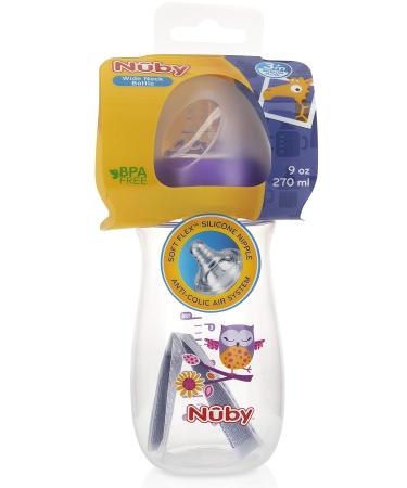 Nuby Wide Neck Bottle with Anti-Colic Air System  Colors/Prints May Vary  1pk Multi - Buy Online on SooperMarket.com