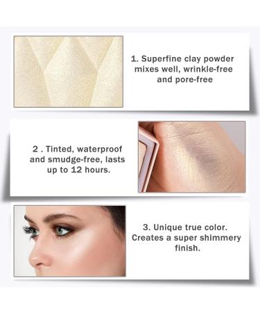 Shimmer Glitter Highlighter Contour Palette - Long Lasting Face & Body Makeup - Buy Online on SooperMarket.com