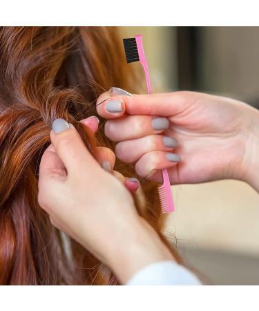 5-Piece Rat Tail Comb Set for Hair Styling - Pink | Stainless Steel Teasing Brush for Men and Women - Ideal for Salon and Home Use - Buy Online on SooperMarket.com