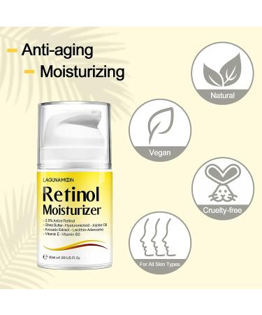 Retinol Wrinkle Cream with Hyaluronic Acid & Vitamin E | Anti Aging Moisturizer for Men and Women | Day & Night Formula | Natural, Vegan & Cruelty Free - 50ML/1.69 Oz - Buy Online on SooperMarket.com