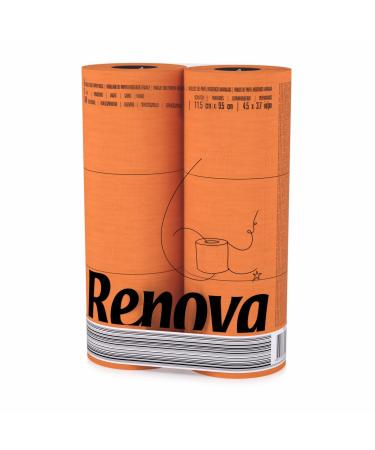 Renova Toilet Paper Orange (6 rolls) 6 x 10 x 12 cm Orange 1 piece (1 pack) Single