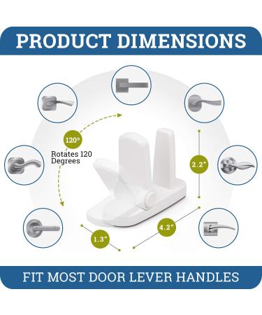 Improved Childproof Door Lever Lock (3 Pack) Prevents Toddlers from Opening Doors. Easy One Hand Operation for Adults. Durable ABS with 3M Adhesive Backing. Simple Install  No Tools Needed White 3 - Buy Online on SooperMarket.com