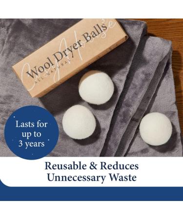 Cosy House Collection Wool Dryer Balls 3-Pack - Eco-Friendly Fabric Softener - Reusable & Long Lasting - Softens Clothes Naturally - Saves Time & Energy - White - Buy Online on SooperMarket.com