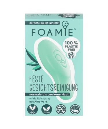Foamy Solid Facial Cleanser for Dry Skin - Aloe Vera & Almond Milk 100% Vegan Plastic-Free 60g - Buy Online on SooperMarket.com