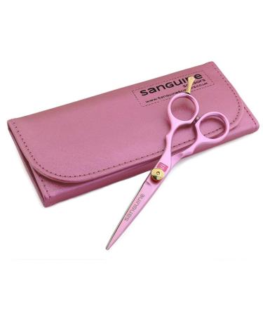 Professional Pink Hair Scissors Hairdressing Scissors for All Hair Cutting 5.5 inch (14 cm) - Pink Presentation Case