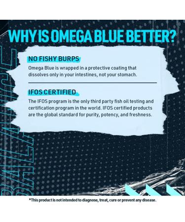 Blue Star Nutraceuticals OMEGA BLUE - Omega-3 Essential Fatty Acids w/Vitamin E | High Concentrated and Lab Tested | Support Good Health Cognitive Function Skin and Hair - 90 Softgels - Buy Online on SooperMarket.com