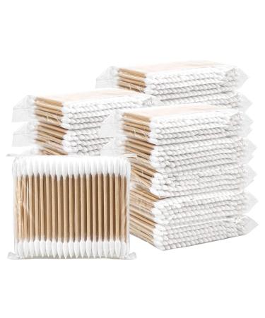 Hedume 2500 Pieces Wooden Cotton Swabs  Double Pointed Cotton Buds (25 Packs  100 Pieces 1 Pack)
