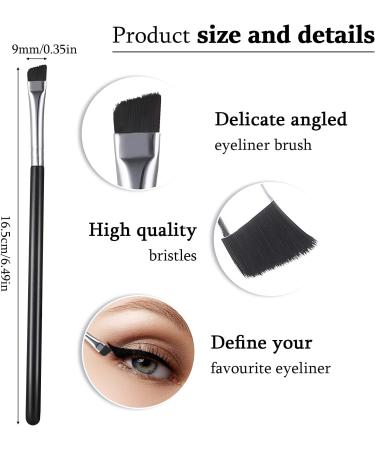 Lusofie 3pcs Eyeliner Brush Set - Professional Eye Makeup Brushes for Angled Eyeliner, Concealer, and Beveled Eyebrows - Buy Online on SooperMarket.com