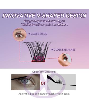 JoMay Self Adhesive Eyelashes - 48 PCS D Curl Glueless Lash Clusters | No Glue Needed Pre-Glued Eyelashes Set X01 (10-16 Mixed - Buy Online on SooperMarket.com