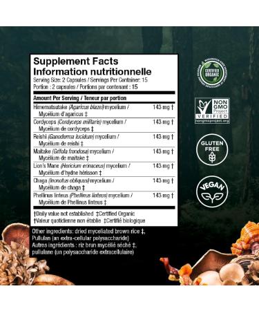 Host Defense Stamets 7 Mushroom Capsules Daily Immune Support & Energy with Organic Mycelium Blend Immune Support Blend with Lion's Mane Chaga Cordyceps Reishi Maitake Mushroom Turkey Tail Mushrooms Supplement Certified Organic Vegetarian Capsules Stamets - Buy Online on SooperMarket.com