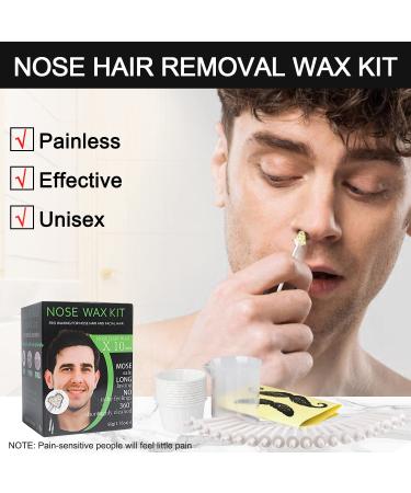 Nose Wax Kit for Men & Women - Hair Removal for Nose & Ear - 50g Wax Beads, 20 Applicators, 10 Paper Cups, 10 Mustache Guards - Buy Online on SooperMarket.com