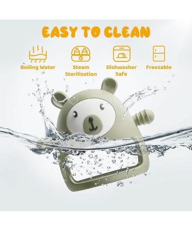 COZYPANDA Baby Teething Toys 0-12 Months - Silicone Teether for Sore Gums, BPA Free - Sage Color - Soothing Chew Toy for Boys and Girls - Buy Online on SooperMarket.com