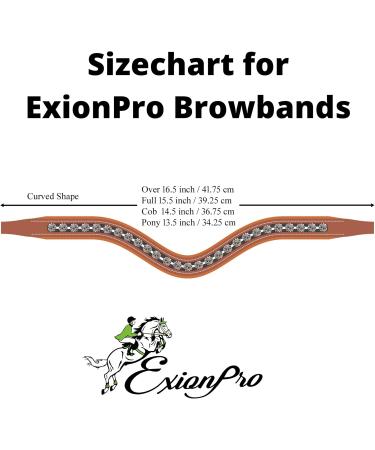 Exionpro Elegant Padded Crystal Headband for Horses | Bright Peach Burgundy Topaz | Full Size Diamond Horse Stems (Black) - Buy Online on SooperMarket.com