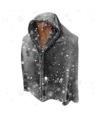 Yajexun heated hoodie ceiling - via USB heated portable ceiling scarf fast -warming electrical overfent with 3 levels soft flannel intelligent control for shoulder back women gray