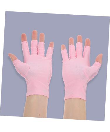 Mikinona UV NAIL GLOVES 1 Pair Nail Gloves Protective Gloves Nail Art Uv Gloves Nails Gel Nail Uv Gloves Gel for Nails Nail Fingerless Mittens Spandex Nail Polish Sun Protection Pink - Buy Online on SooperMarket.com