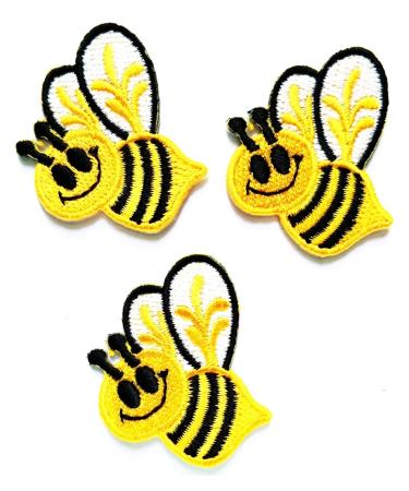 Nipitshop Patches Set Little Herd Bees Patch Honey Bee Insect Fly Garden Flower Ca Embroidered Appliques Patch Sew Iron on Badge Patch for Cloth Decoration Happy Birthday Gift (Bee2)