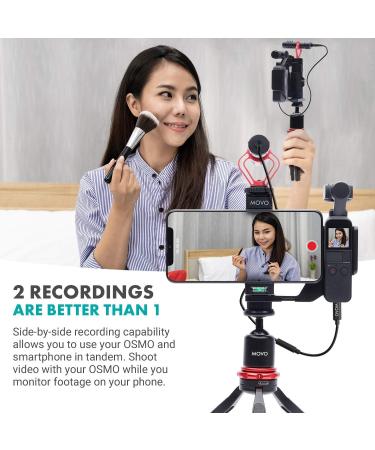 Movo Vlogging Kit for DJI OSMO Pocket 1 & 2 - Video Rig with VXR10 External Microphone, Tripod Mount, Type-C Audio Adapter - Ideal for Video and Audio Recording - Buy Online on SooperMarket.com