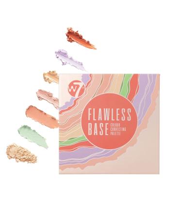 W7 Flawless Base Cream Colour Correcting Palette - 7 Shades to Improve Skin Discolouration & Imperfections