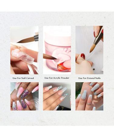 Aokitec #10 Oval Crimped Sable Acrylic Nail Brush - Wood Nail Art Tool for Manicure | Black - Buy Online on SooperMarket.com