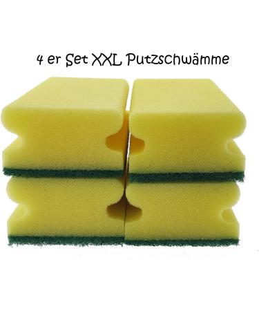 Buy XXL Yellow Scouring Pads - 130x70x45mm Kitchen Sponge Set (4 Pack) for International Shipping - Buy Online on SooperMarket.com