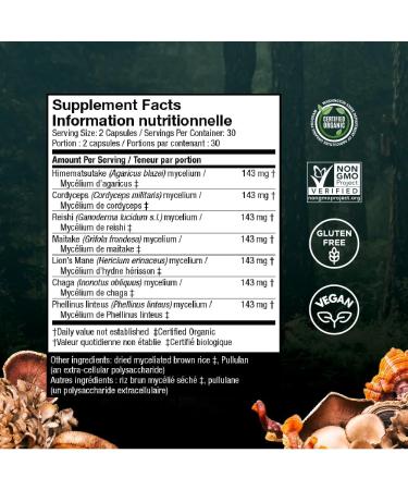 Host Defense Stamets 7 Mushroom Capsules Daily Immune Support & Energy with Organic Mycelium Blend Immune Support Blend with Lion's Mane Chaga Cordyceps Reishi Maitake Mushroom Turkey Tail Mushrooms Supplement Certified Organic Vegetarian Capsules Stamets - Buy Online on SooperMarket.com