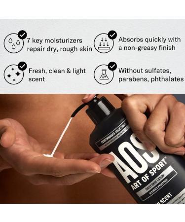 Art of Sport Daily Skin Lotion (2-Pack) - Shea Butter, Aloe Vera, Vitamin B & E Moisturizer for Dry Skin - Non-Greasy Formula, Fresh Scent - Dermatologist Tested - 13.5 Fl Oz (Pack of 2) - Buy Online on SooperMarket.com