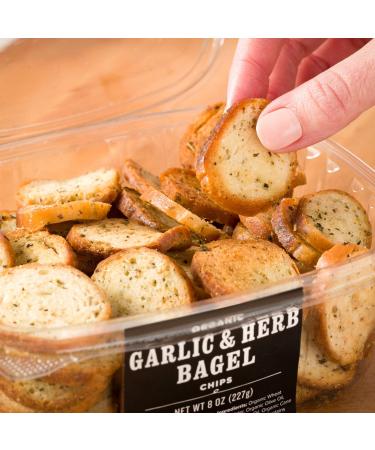 Schwartz Brothers Bakery Organic Garlic & Herb Bagel Chips | Kosher & Vegan | Artisanal | 8oz Container (Pack of 2) - Buy Online on SooperMarket.com