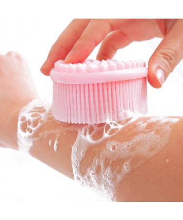 Multifunctional Silicone Body Scrubber Loofah - Soft, Skin-Friendly, Easy to Clean - Scalp Massage Tool - Durable & Hygienic - Ideal for People and Pets - Pink (1 Count) - Buy Online on SooperMarket.com