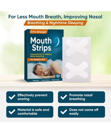 120 PCS Sleep Mouth Tape for Better Nose Breathing | Stop Snoring, Keep Mouth Closed | Men and Women Sleeping Aid - Buy Online on SooperMarket.com